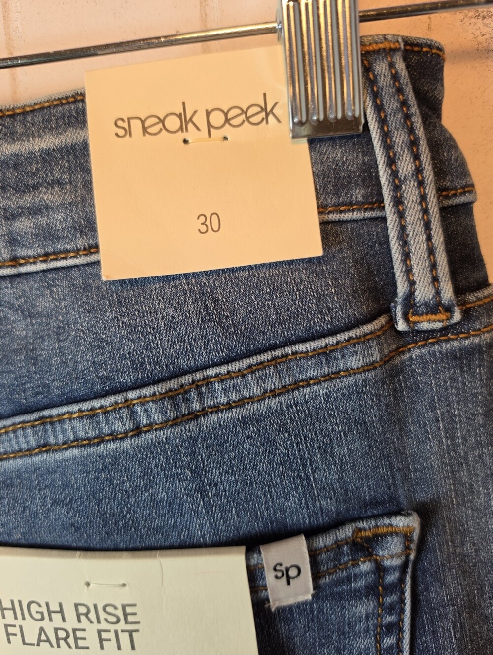 Sneak Peak Women's Dark Blue High-Rise Flare Jeans - Picture 6 of 9